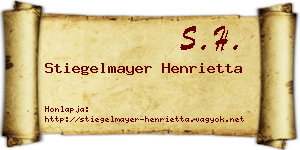 Stiegelmayer Henrietta névjegykártya