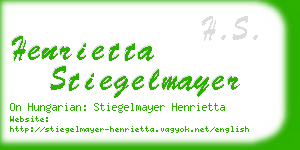 henrietta stiegelmayer business card